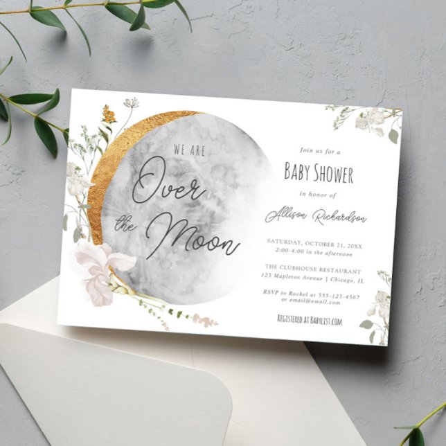 Über der geschlechtsneutralen Babydusche des Monde Einladung (Von Creator hochgeladen)