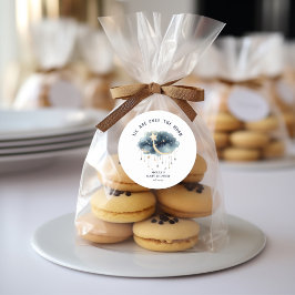 Über der Gold Stars Baby Dusche Runder Aufkleber