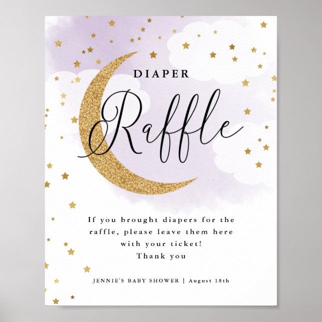 Über der Lila Blauen Windel-Regaldusche Poster (Vorne)