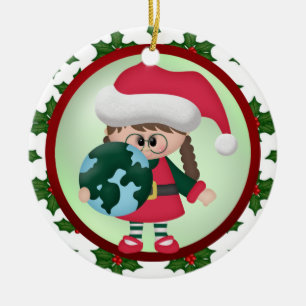 Über der Meilen-Weihnachtsverzierung Keramikornament