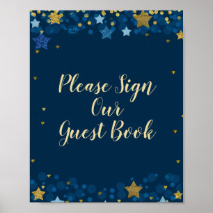 Über der Mond Baby Dusche Bitte unterschreiben Sie Poster