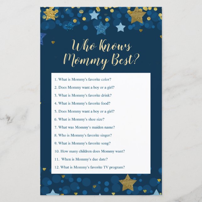 Über der Mond Babydusche, die Mama am besten kennt (Vorderseite)