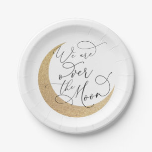 Über der Mond Babydusche Pappteller