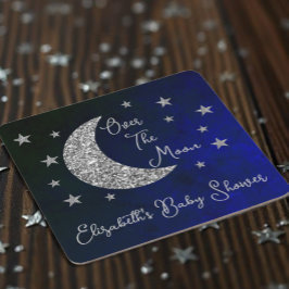 Über der Mond Babydusche Rechteckiger Pappuntersetzer