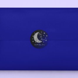 Über der Mond Babydusche Runder Aufkleber