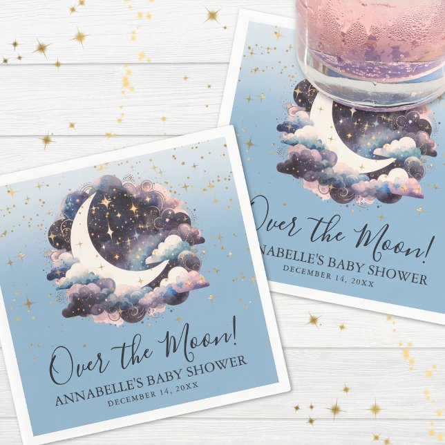 Über der Mond Babydusche Serviette (Over The Moon Baby Shower Napkins)