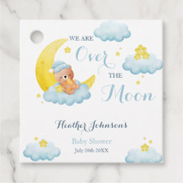 Über der Mond Bear Boy Babydusche Geschenkanhänger