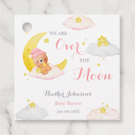 Über der Mond Bear Girl Babydusche Geschenkanhänger