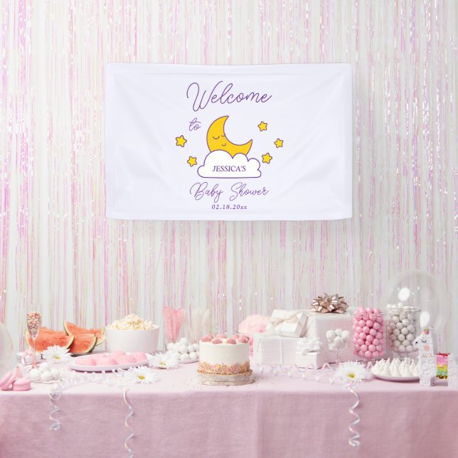 Über der Mond Gender Neutral Baby Dusche willkomme Banner (Party)
