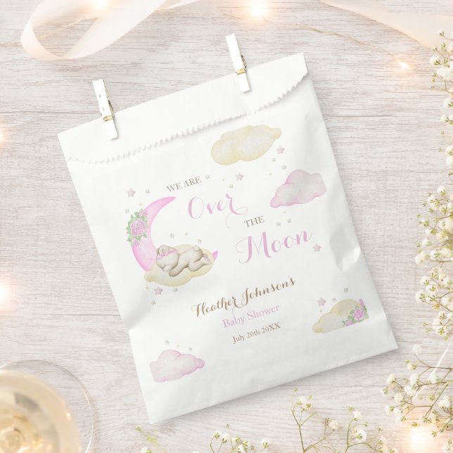 Über der Mond Girl Bärendusche Geschenktütchen (Ausgeschnitten)