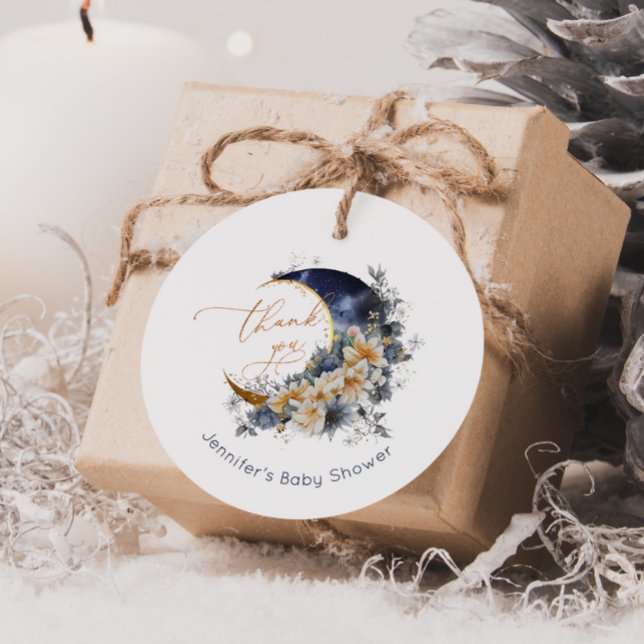Über der Mondnacht Goldfolie danke Geschenkanhänger (Von Creator hochgeladen)