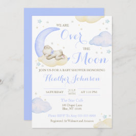 Über der Moon Boy Bear Babydusche Einladung