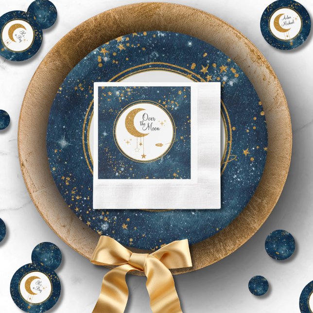Über der Moon Space Babydusche Serviette (Over The Moon Space Baby Shower Napkins)