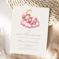 Über der Moon Teddy Bär Pink Girl Baby Dusche