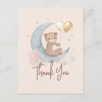 Über der Moon Teddy Bear Baby Dusche Danke
