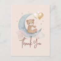 Über der Moon Teddy Bear Baby Dusche Danke