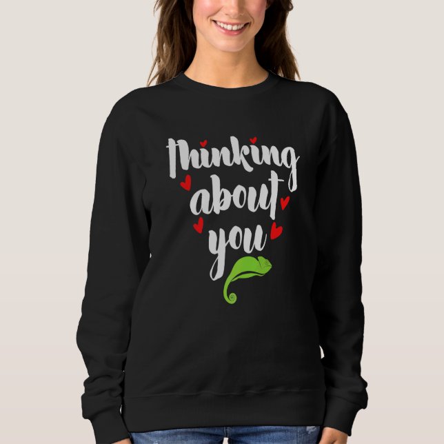 Über dich nachdenken Geckos Witz Chamäleons Wortsp Sweatshirt (Vorderseite)