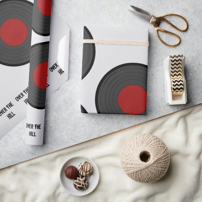 Über die Hill Rock'n'Roll Record Geschenkpapier (Kunsthandwerk)