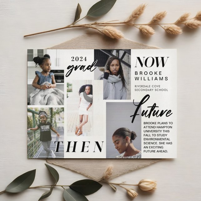 Über die Jahre - Jetzt & Dann Abschluss 5 Foto Einladung (Von Creator hochgeladen)