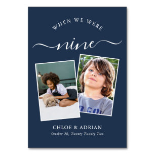 Über die Jahre paare Foto Hochzeit modern Tischnummer