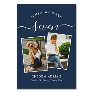 Über die Jahre paare Foto Hochzeit modern Tischnummer