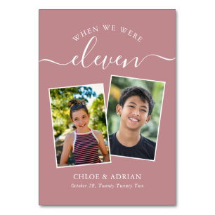 Über die Jahre paare Foto Hochzeit modern Tischnummer