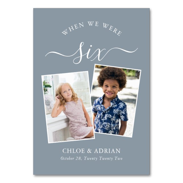 Über die Jahre paare Foto Hochzeit modern Tischnummer (Vorderseite)