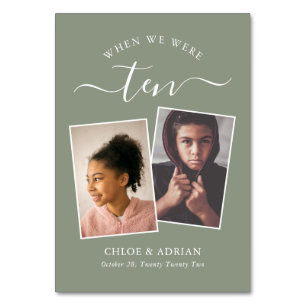 Über die Jahre paare Foto Hochzeit modern Tischnummer