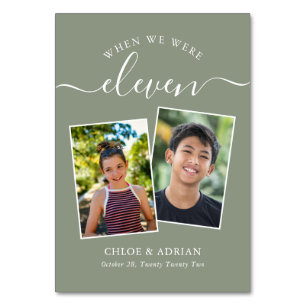 Über die Jahre paare Foto Hochzeit modern Tischnummer