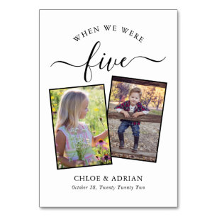 Über die Jahre paare Foto Hochzeit modern Tischnummer