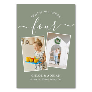 Über die Jahre paare Foto Hochzeit modern Tischnummer