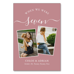 Über die Jahre paare Foto Hochzeit modern Tischnummer