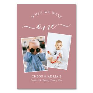 Über die Jahre paare Foto Hochzeit modern Tischnummer