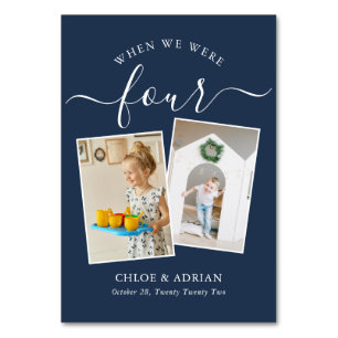 Über die Jahre paare Foto Hochzeit Moderne Tabl Tischnummer