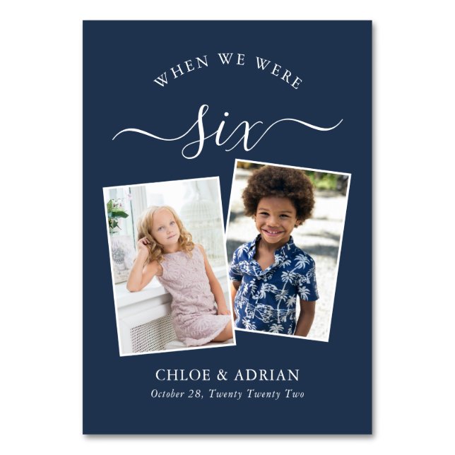 Über die Jahre paare Foto Hochzeit Moderne Tabl Tischnummer (Vorderseite)