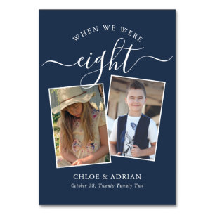 Über die Jahre paare Foto Hochzeit Moderne Tabl Tischnummer