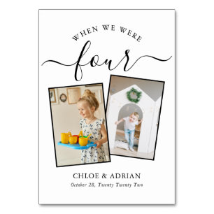 Über die Jahre paare Foto Hochzeit Moderne Tabl Tischnummer