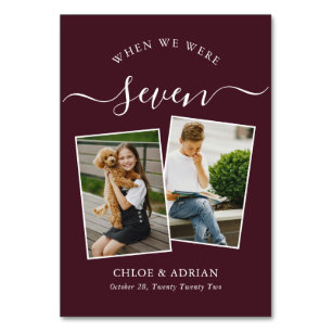 Über die Jahre paare Foto Hochzeit Moderne Tabl Tischnummer