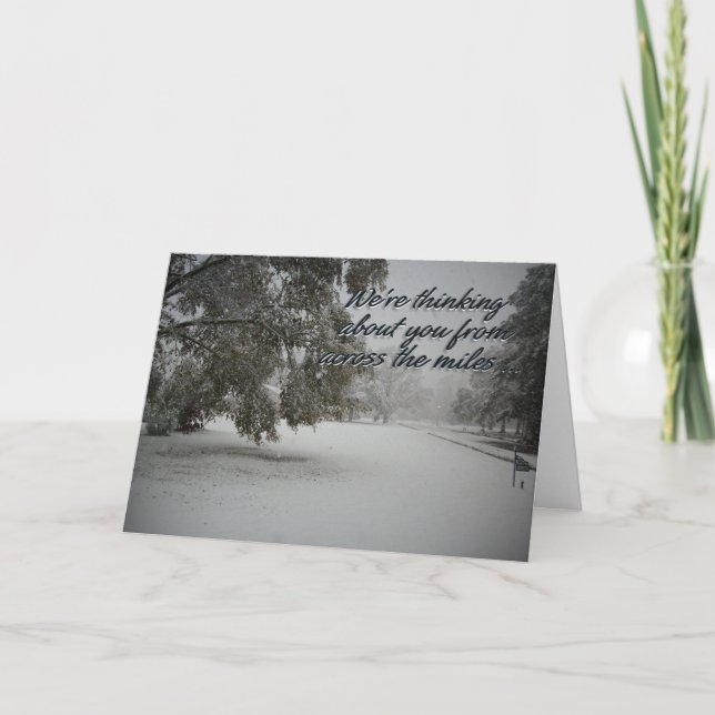 Über die Meilen hinweg Feiertagskarte (Vorderseite)