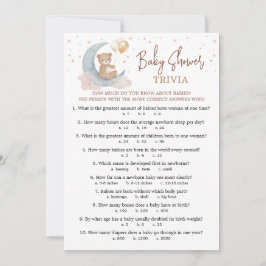 Über die Mond Baby Shower Baby Trivia Spielkarte Einladung