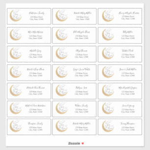 Über die Moon Guest Address Envelope Stickers Aufkleber