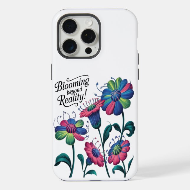 über die Realität hinaus blühen iPhone Hülle (Rückseite)