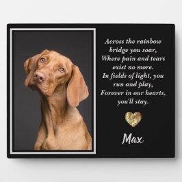 Über die Regenbogenbrücke Vizsla Hund Fotoplatte