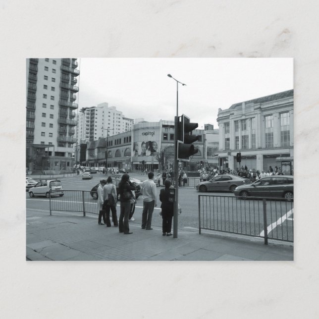 Über die Straße Postkarte (Vorderseite)