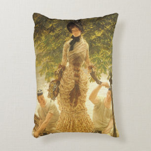 Über die Themse von James Tissot, Vintager Realism Dekokissen