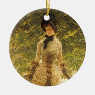 Über die Themse von James Tissot, Vintager Realism Keramik Ornament