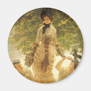 Über die Themse von James Tissot, Vintager Realism Magnet