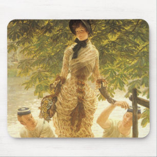 Über die Themse von James Tissot, Vintager Realism Mousepad