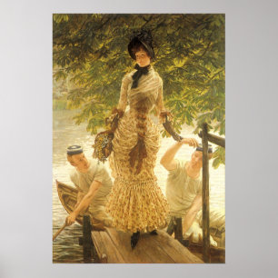 Über die Themse von James Tissot, Vintager Realism Poster