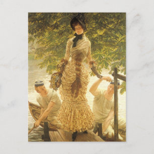 Über die Themse von James Tissot, Vintager Realism Postkarte